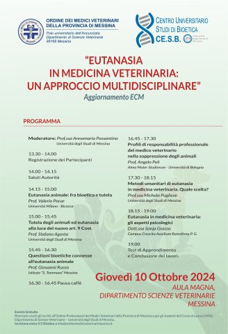 Eutanasia in medicina veterinaria: un approccio multidisciplinare